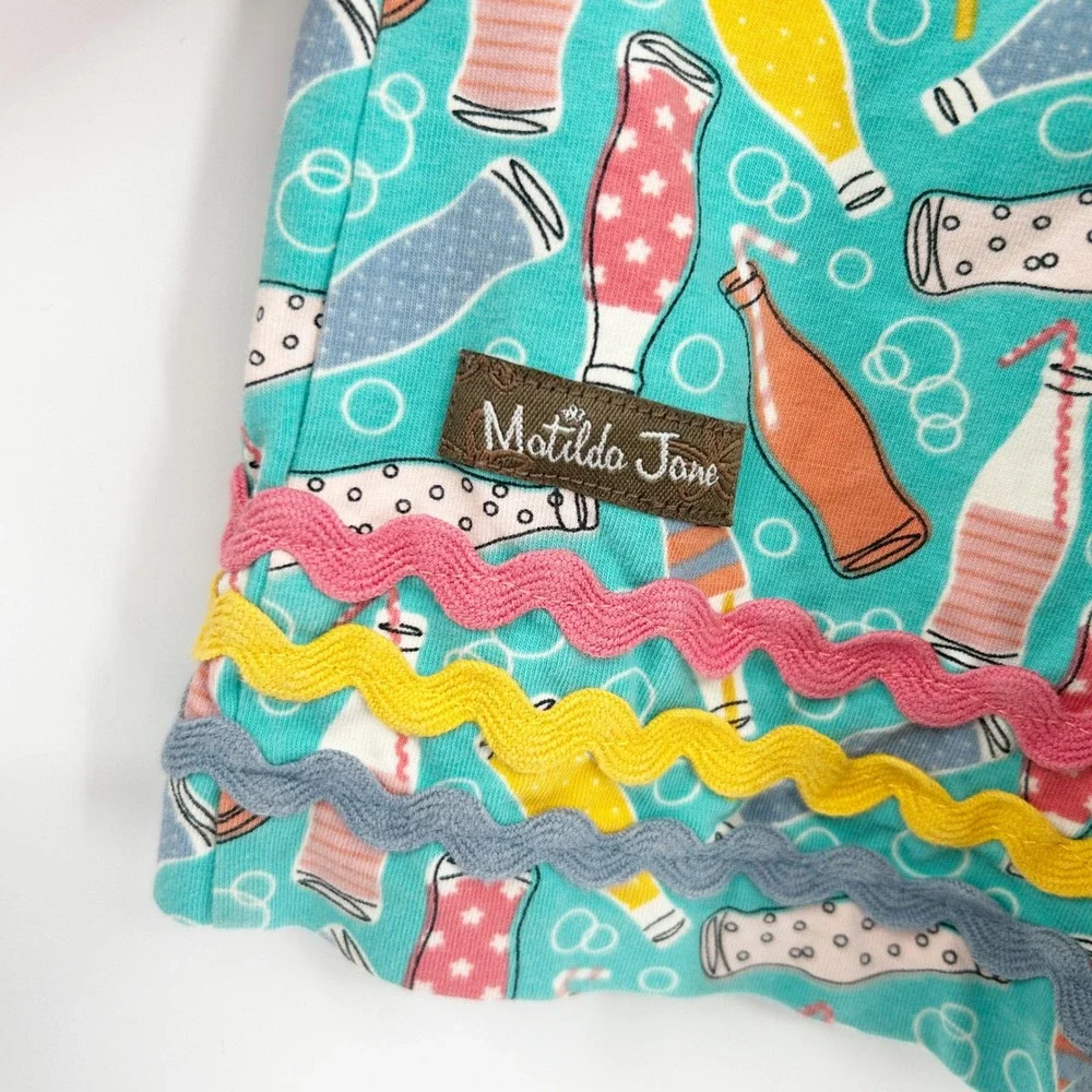 Matilda Jane‎ Girls Soda Pop Lightful Print Smocked Waist Twirly Dress Size 6